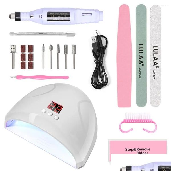 Nail Art Kits Halaiman Werkzeuge Set mit UV-LED-Lampe Elektrische Bohrmaschine Hine Professionelle Maniküre Salonausrüstung Drop Lieferung Gesundheit Beaut Dhibg