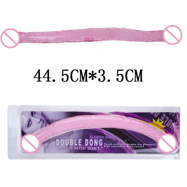 Vibradores / Dongs 44 cm Flexível Duplo Vibrador Longo Duplo Vibrador Dong Pênis Lésbica Dupla Penis Dupla Penetração Vibradores Brinquedo Sexual para Mulheres BI-040015 231128