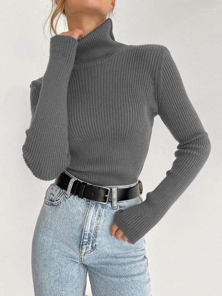 Frauen Pullover Casual Slim Fit Rollkragenpullover Koreanischen Stil Schraube Gewinde Gestrickte Pullover 2023 Mode Frauen Weiche Warme