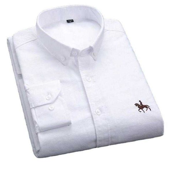 Camisas de vestido masculinas de qualidade 100% algodão oxford camisa