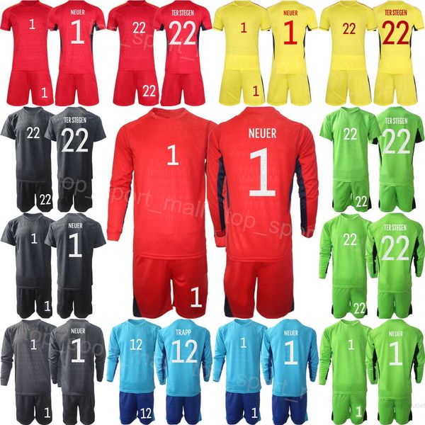 Seleção Nacional 23 24 Alemanha Goleiro 1 Manuel Neuer Jerseys Futebol Set Homem Crianças Manga Longa Kevin Trapp Marc-Andre Ter Stegen Oliver Kahn Ulreich Camisa de Futebol