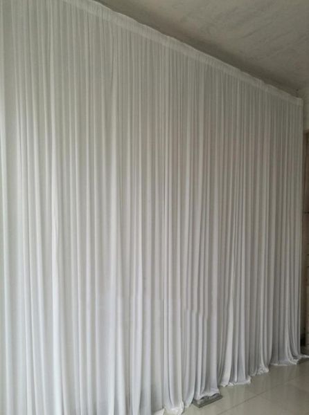 48 m tecido branco puro pano de fundo cortinas cerimônia de casamento evento festa palco fundo para decoração de casamento 2667480