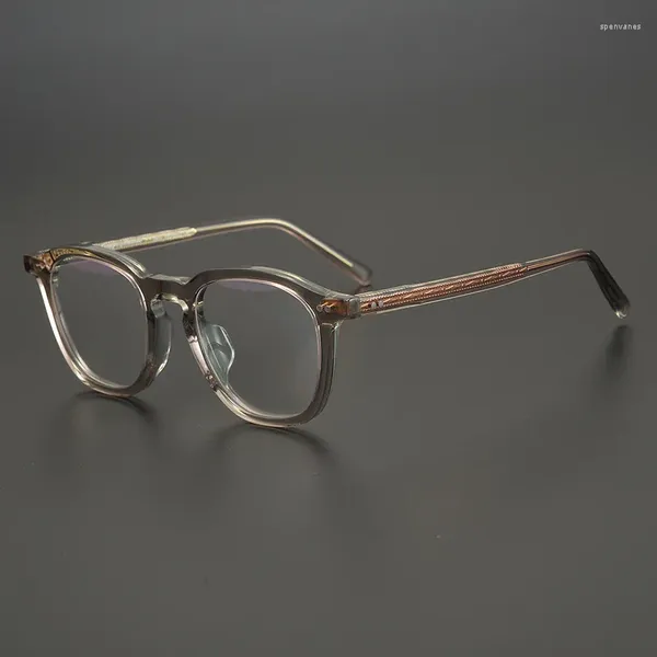 Óculos de sol quadros japonês marca superior clássico estilo feito à mão redondo acetato óculos para homens mulheres retro óculos ópticos quadro acessórios