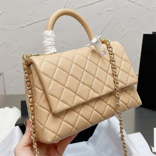 2023 Classic Coco Tote Bag Designer Mini Bag Top Caviar Calf Leather Handle Bag Quilted Plaid Chain Handle Single Flap Selzburg Crossbody Outdoor Women Shoulder Bag