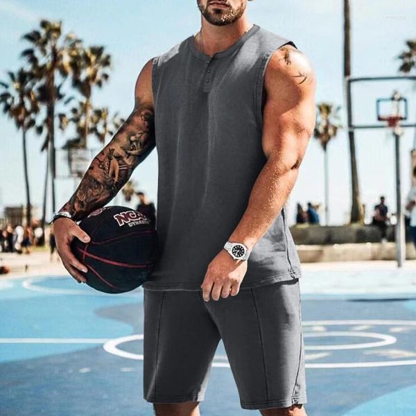 Herren Trainingsanzüge Sommer Fitness Kleidung Herren Gym Stringer Tank Top Bodybuilding Tanktop Männer Sportwear Unterhemd Mode Weste Kurze Hose