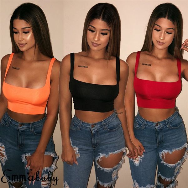 Mulheres Tanques Camis Sexy Mulheres Sólidos Strappy Colete Top Colheita Verão Beach Party Sem Mangas Slash Neck Mulher Meninas Bralette 230428