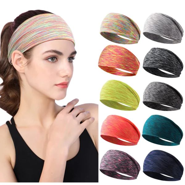 Sıcak Emici Ter Spor Saç Bantları Erkek Kadın Elastik Yoga Kafa Bantları Fitness Headwear Headwrap Spor Saç Aksesuarları