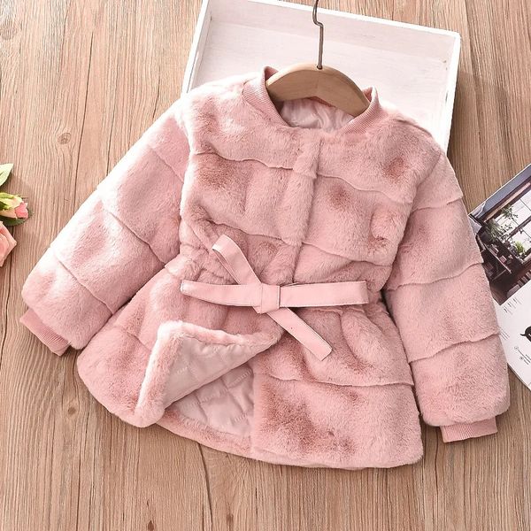 Jaquetas 1 5 anos bebê meninas jaqueta outono inverno quente casaco de pele falsa para menina snowsuit pelúcia natal princesa outerwear criança roupas 231128