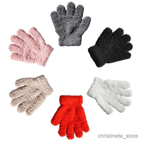 Guanti per bambini Guanti per bambini Guanti invernali in peluche per bambini Guanti per bambini Dita intere Guanti carini Guanti caldi antivento per ragazze 1-12 anni R231128