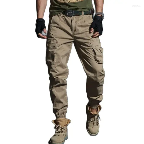 Pantaloni da uomo 2023 di alta qualità kaki estate uomo militare tattico jogger mimetico cargo multi-tasca moda nero pantaloni dell'esercito