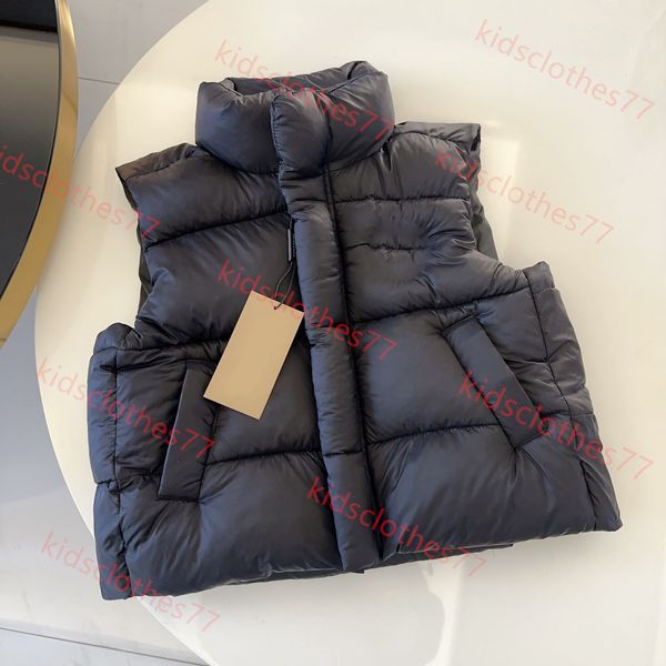 Otoño e invierno, nuevo chaleco de algodón con cuello alto clásico B para niños, abrigo de alta calidad para niños, niñas, niños, abrigo cálido a prueba de viento, ropa para niños.