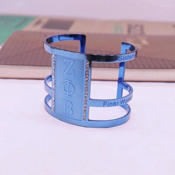 Bangle Quality Sorority Letters Storyship Service de Bolsas de Estudo mais Finer Scholarship 1920 Zeta Phi Beta Cuff Bangles Jewelry