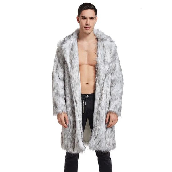 Erkekler Kürk Sahte Kürk Sonbahar Kış Kış Erkek Taklit Kürk Kürk Uzun Ceket Palto İmitasyon Kürk Dış Ticaret 231128