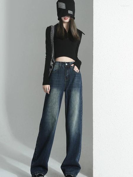 Damen-Jeans für Frauen, Y2k, Kpop, koreanische Mode, hohe Taille, lockeres Abnehmen, vielseitige gerade Hosen, japanische Streetwear