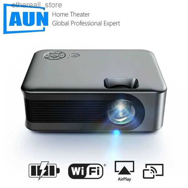 Proiettori AUN MINI Proiettore A30C Pro WIFI Smart TV Home Theater portatile Cinema Sincronizzazione batteria Android IOS SmartPhone Videoproiettori 4k Q231128