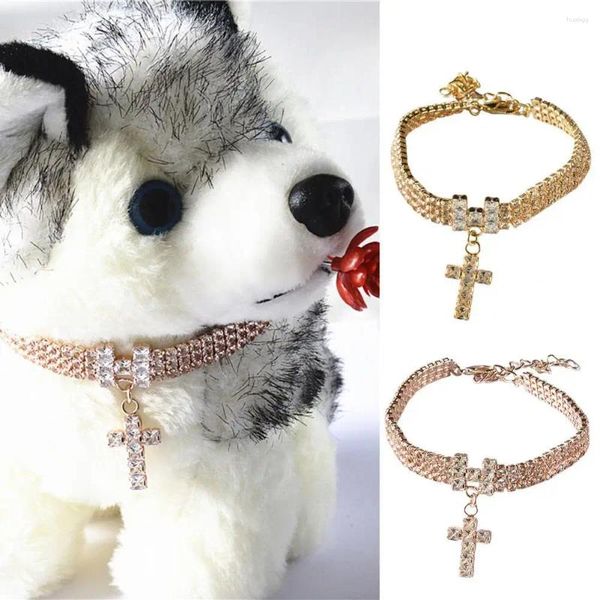 Abbigliamento per cani Catena per collo per animali domestici Decorazione con strass Accessori per costumi di moda Collana con collare per cuccioli con ciondolo per cani di piccola taglia