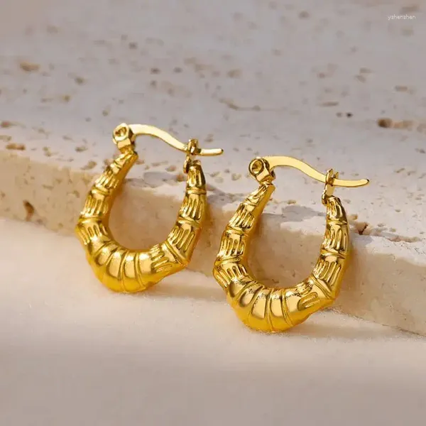Brincos de argola chifres vintage para mulheres cor dourada em aço inoxidável 2023 Trending piercing Jewelry Birthday Gift Aretes