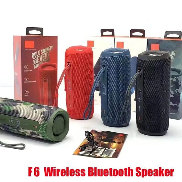 Tragbarer F6 BT -Lautsprecher Wireless Mini -Lautsprecher im Freien IPX5 Waterdes USB -Lautsprecher mit starkem Klang und tiefem Bass