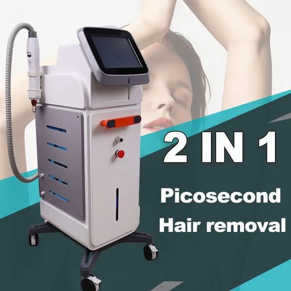 Medizinische Verwendung 2 in 1 Picolaser + Diodenlaser 810 nm Haare/Tätowierung für alle Farben entfernen Ganzkörper-Carbon-Peeling Mitesser entfernen Hautaufhellung Schönheitsmaschine