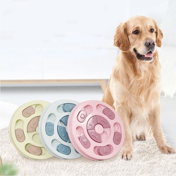 Oyuncaklar Pet Oyuncak Köpekler için Komik Besleme Oyuncaklar Mini Yuvarlak Turntable Antichoking Besleyici Köpek Kasası Yavru Kedi Oyuncaklar Etkileşimli Evcil Hayvan Malzemeleri