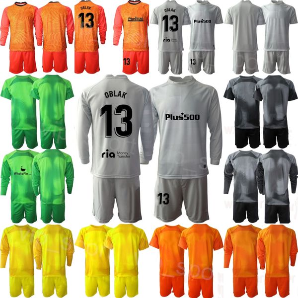 Club Team 22/23 Man GK Atlético Madrids Soccer Thibaut Courtois Jersey Set Goleiro Manga Longa 13 Jan Oblak Ivo Grbic Antonio Adan David de Gea Kits de camisa de futebol