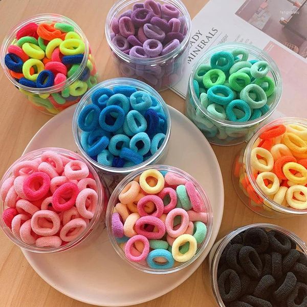 Haarschmuck 100PCS Bonbonfarbene Krawatten für Kinder Bunte elastische Spandexbänder Mädchen Kopfbedeckungen