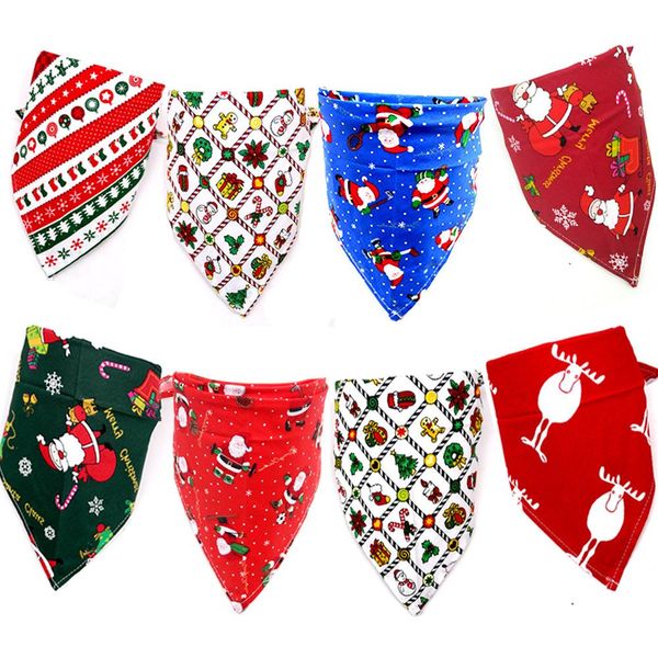 Acessórios 50 pçs natal decorar puro algodão cão bandanas cachecol casa festa pet cachecol bandandas suprimentos para animais de estimação para filhote de cachorro acessórios para cães