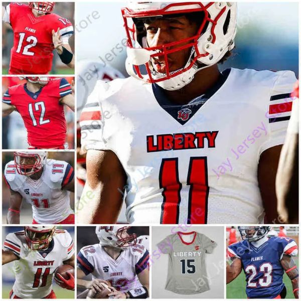 Трикотажные изделия Университета Custom Liberty Flames Футбольная майка NCAA College Фрэнки Хиксон Антонио Ганди-Голден Кевин Шаа 25 Pe High