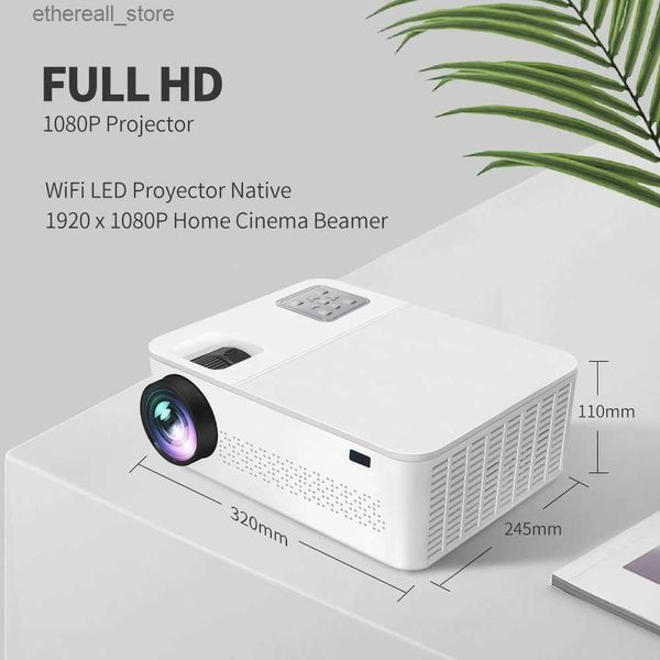 Proiettori Proiettore YERSIDA G6 FULL HD Nativo 1080P 5G WIFI Bluetooth Supporto 4K Aggiornato 10000 lumen Film all'aperto 3D Home Cinema Proiettore Q231128