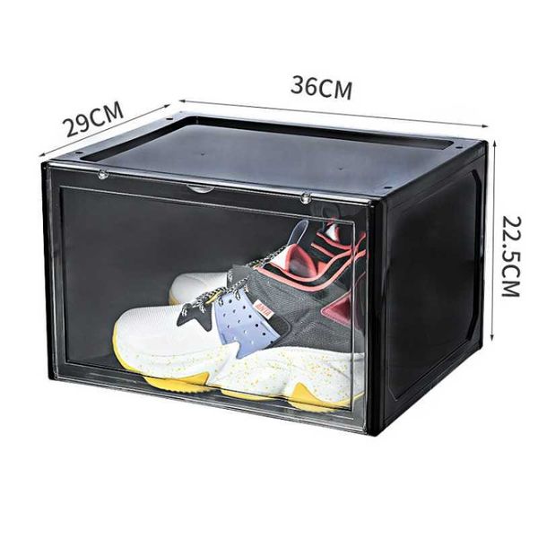 Es Bins espessado pp transparente acrílico armazenamento de pó Basketball Box Exibir gabinete de sapato W0428