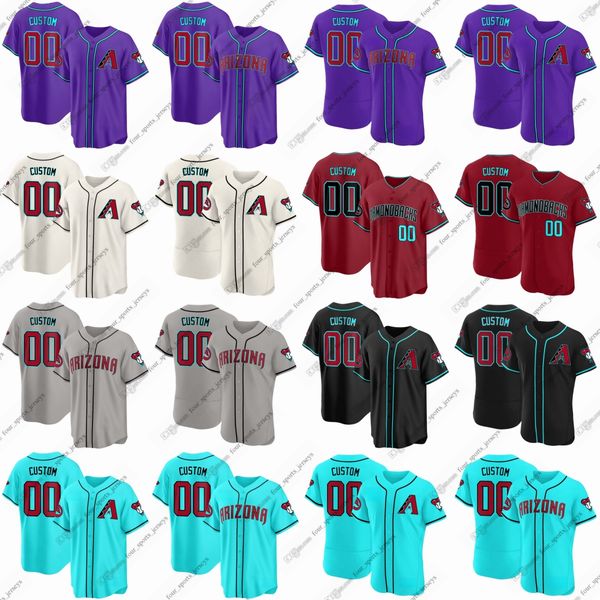 2024 Serin Özel Beyzbol Forması Randy Johnson Nick Ahmed Madison Bumgarner Evan Longoria Corbin Carroll Siyah Altın Miguel Castro Andrew Chafin