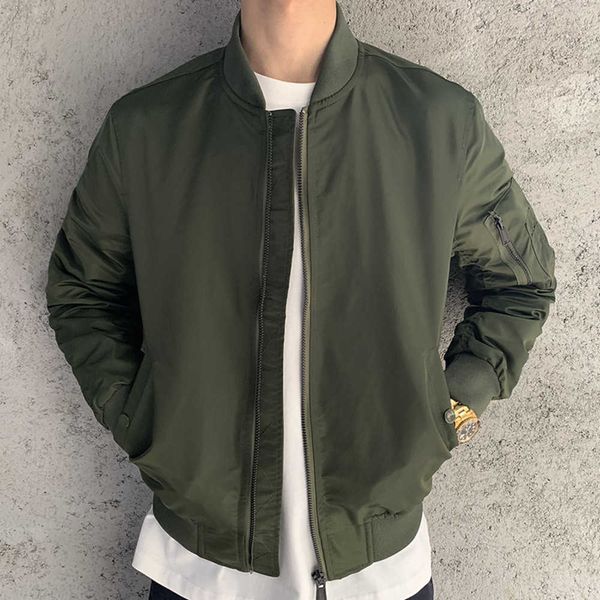 Jackets Air Force Men Jacket Pilot Jacket Spring e Autumn Season Novo Solid Exército Verde Casual Baseball Top Casat Moda