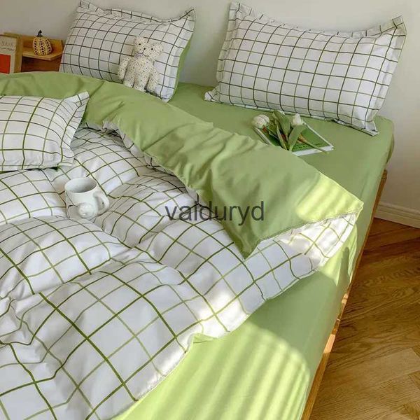 Set biancheria da letto Set copripiumino stile semplice con custodie Lenzuolo piatto senza piumino Kit per ragazze grigio per ragazzi Biancheria da letto singola doppia