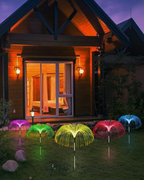 Sette colori solari a led decorazioni da giardino lampada medusa impermeabile flash fiori luci per giardino esterno patio percorso prato land5046867