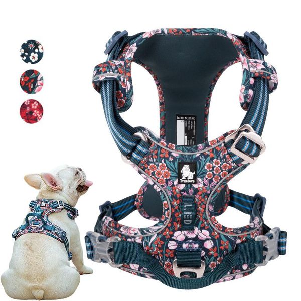 Coletes Winhyepet à prova de fuga Pet Vest Reflectiv Light Puro Algodão Estofamento Dog Harness Treinamento Roupas Protetoras para Filhote de Cachorro Bulldog