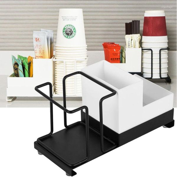 Ganchos de xícara descartáveis ​​racks papel plástico tomador de leite chá de café armazenamento para dispensador de desktop para lojas de bar em casa