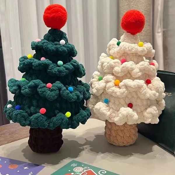 Brinquedo de Natal feito à mão árvore de Natal inacabado fio de crochê DIY material de malha conjunto criativo presentes de Natal bonito árvore de Natal brinquedos artesanais 231128