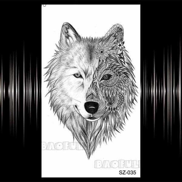 Tatuagens coloridas desenho adesivos diy animais geométricos raposa planta tatuagem temporária mulheres sexy impermeável descartável preto tatoos arte corporal pintura tatuagem adesivos