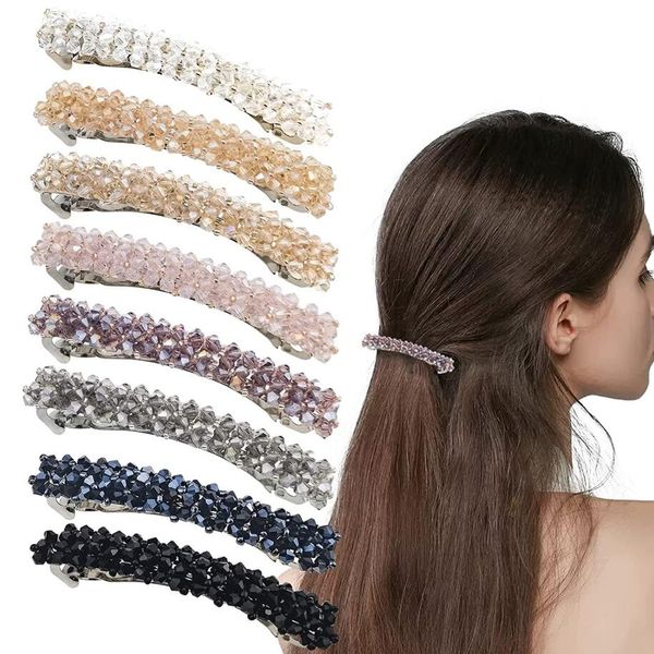 Mode Kristall Haar Clips Elegante Frauen Koreanische Geometrische Barrettes Haarnadeln Grips Mädchen Headwear Haar Zubehör 7 Farben