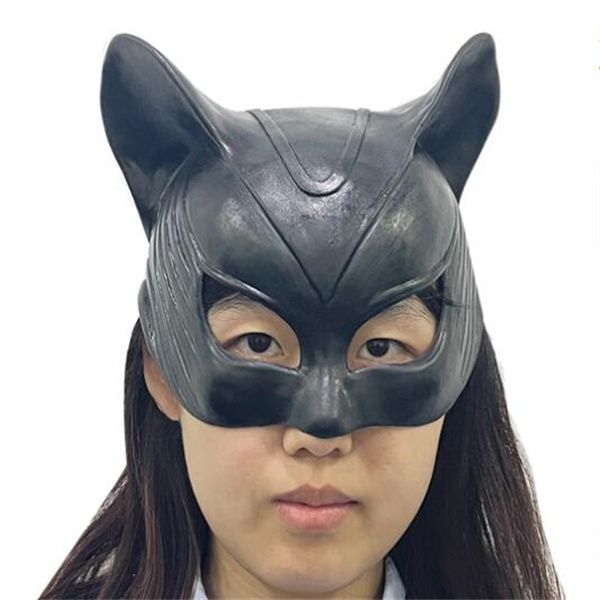 Máscara de fiesta Bunny Fun Head Set Halloween Catwoman media cara máscara de látex GC2477