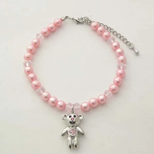 Hundebekleidung XKSRWE Perlen Haustier Halskette Katzenhalsband Bling Bär Charm Welpenschmuck für Hündinnen Katzen Klein Mittel