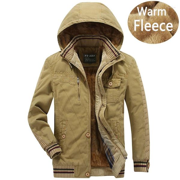 Herren Daunen Marke Winterjacke Herren Baumwolle gefüttert warmer Parka Mantel lässig Fleece Fell Kapuze Herren Ski Schnee Windjacke Kleidung