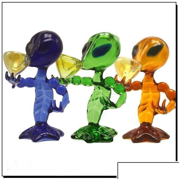 Курительные трубки Дизайнерская трубка Alien Glass Bubblers 6,22 Высота G Spot Бонг Аксессуары для воды Смешанные цвета Прямая доставка Дом Сад Дом Dhadr