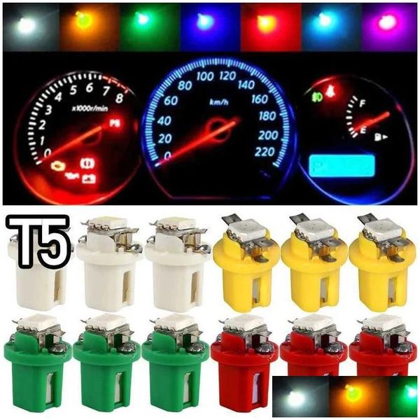 Emblemas de carro T5 LED Bbs B8.5D Dashboard Luzes de velocidade Bb Acessórios de lâmpada interior Lâmpadas de interruptor lateral 12V Drop Delivery Automóveis Motorc Dhj1N