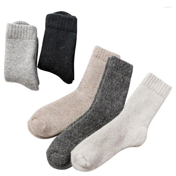Erkek çoraplar kış ekstra kalın yün ve kadınlar sıcak kalınlaşmış peluş havlu düz renk