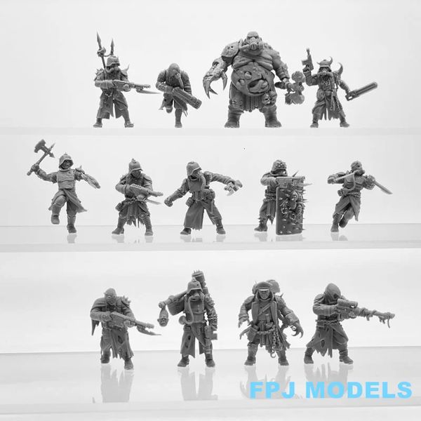 Военные фигурки, масштаб 28 мм, поврежденный защитный комплект из смолы, миниатюрная настольная военная игровая модель, игрушки, неокрашенные фигурки солдат 231127