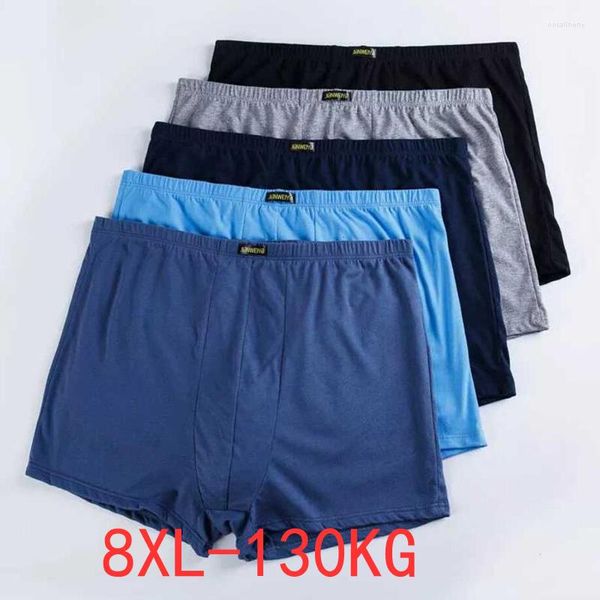 Mutande Uomo Taglie forti 5XL 6XL 7XL 8XL Intimo uomo in cotone largo largo Boxer Vita alta Cinture grasse traspiranti Intimo uomo