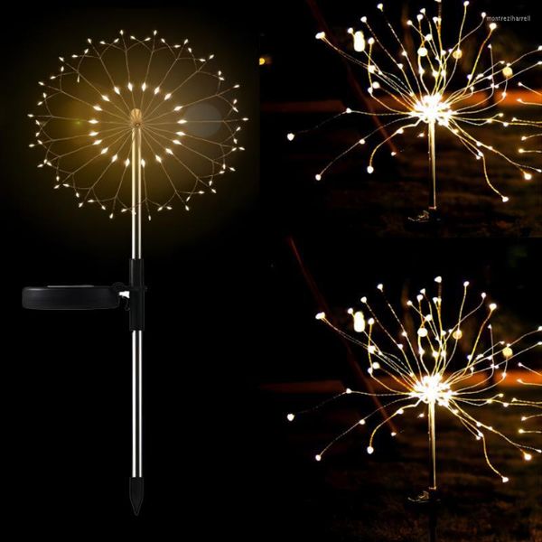 Luzes solares 120/150 LED Fireworks Lamp Garden Decoration Outdoor Lawn Light Year Christmas