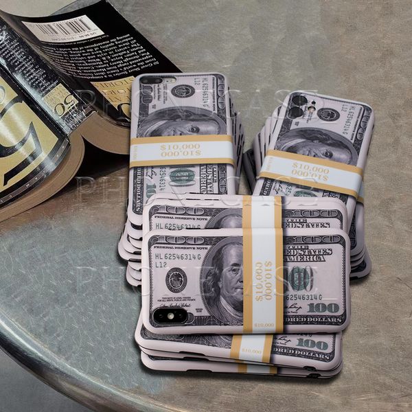 Wunderschöne Dollar-iPhone-Handyhüllen 15 14 Pro Max Hochwertige Geldbörse 18 17 16 15pro 14pro 13pro 12pro 13 12 11 Hülle mit Mädchen-Box-Verpackung Mann Frau