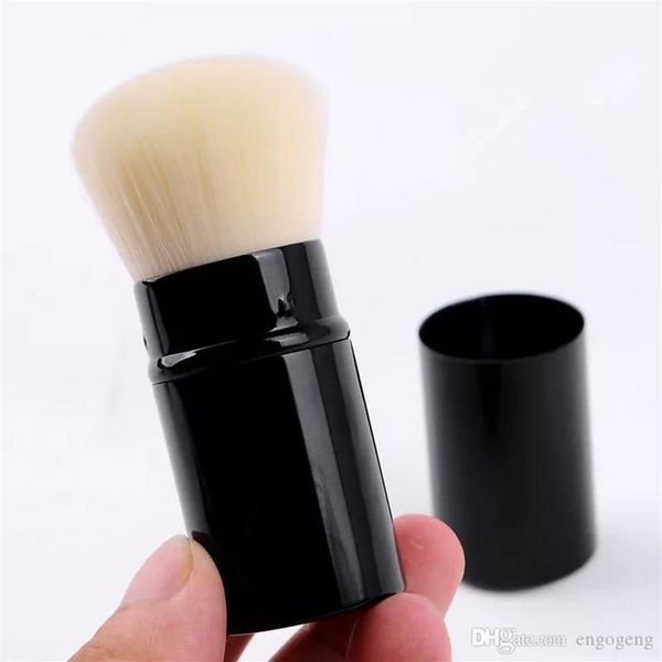 Pennello per trucco classico Stile moda nero spazzolato Pennello portatile retrattile per fondotinta in polvere con pennello a fungo con confezione regalo234t